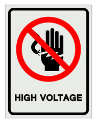 High Voltage Symbol Sign, Vector Illustration, Isolate On White Background Label .EPS10