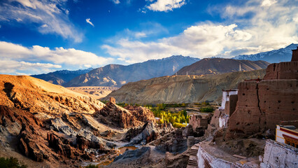 panorama of the mountains near Leh, Ladakh, India