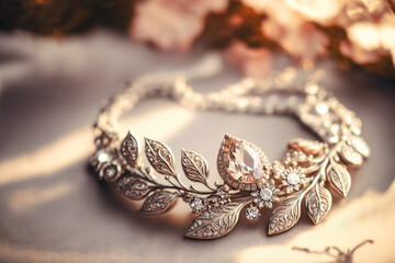 Elegant wedding jewelry. Generative AI
