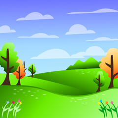 Obraz premium premium vector l cool scenery background during the day. kawaii vector.