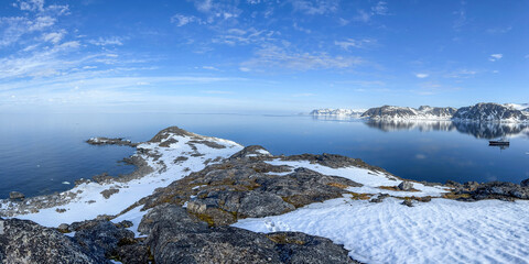 Svalbard, Norway, Icebergs at arctic ice edge. Northern most land before North Pole.