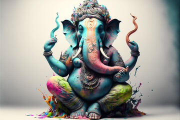 Fototapeta premium Beautiful Lord Ganesha, AI