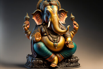 Fototapeta na wymiar Beautiful Lord Ganesha, AI