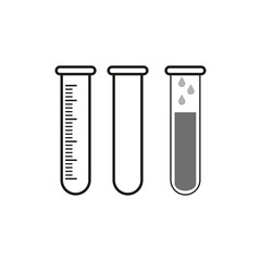 black test tubes icons. Medical icon. Contour symbol. Vector illustration.
