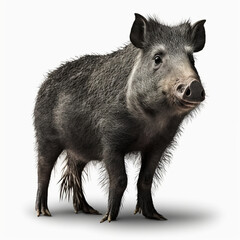Collared Peccary full body image with white background ultra realistic



