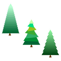 Christmas tree icons. Christmas decoration. Vector illustration.