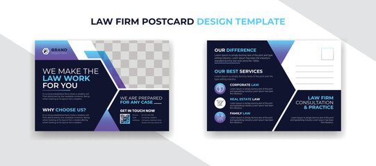 Law Firm Corporate business company Postcard template