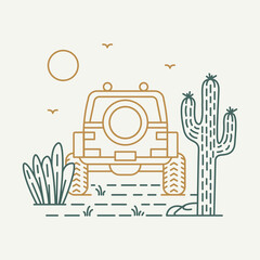 4x4 Offroad Adventure in the Desert Cactus Succulent