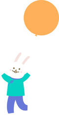 rabbit hold a orange balloon to celebrate happy Chinese new year