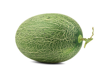 Green ripe melon on white background