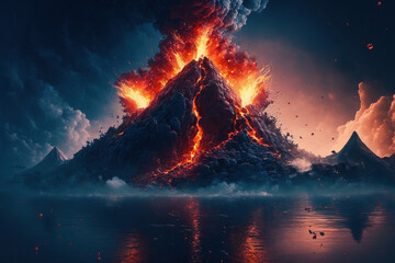 Volcano eruption - Generative AI