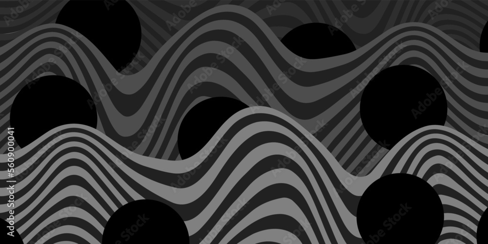 Poster modern abstract background with optical wave lines. black and white minimal stripe line decoration b