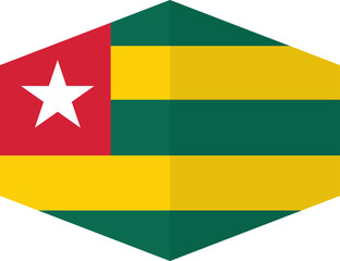 Togo flag background with cloth texture.Togo Flag vector illustration eps10.