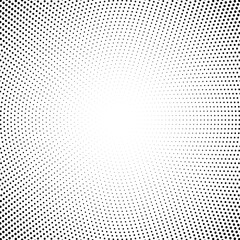 Halftone fading texture. Dotted concentric fade circles. Black and white pop art vector