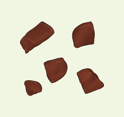 Sliced duck blood ingredient in vector illustration