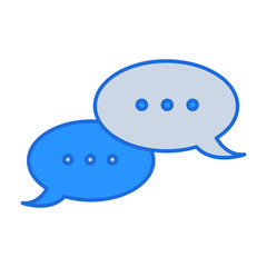 Feedback business people icon with blue outline style. feedback, symbol, business, like, online, communication, rating. Vector Illustration