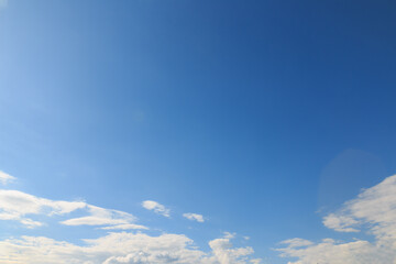 Blue sky with empty space and There are white clouds on a clear day.
