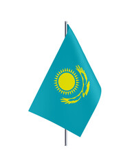 Kazakhstan Table Flag 3d Rendering