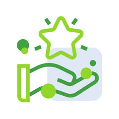 Value business people icon with green outline style. symbol, goal, value, business, line, target, sign. Vector Illustration