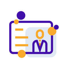 Candidate business people icon with orange purple outline style. people, business, job, human, outline, recruitment, career. Vector Illustration