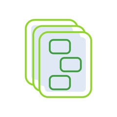 Portofolio business people icon with green outline style. business, portfolio, symbol, sign, design, office, flat. Vector Illustration