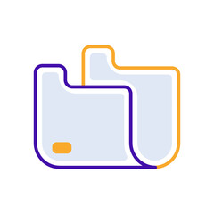Folder business people icon with orange purple outline style. business, document, web, paper, file, folder, design, sign. Vector Illustration