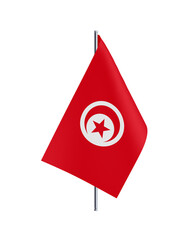 Tunisia Table Flag 3d Rendering