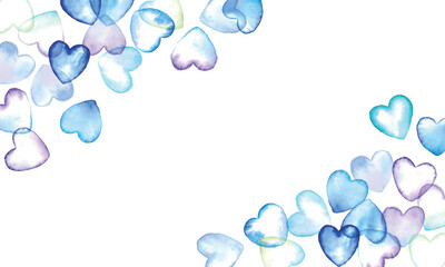 水彩画。水彩タッチのハート背景。青の水彩ハートの壁紙。バレンタインのシンプル背景フレーム。
Watercolor painting. Watercolor touch heart background. Blue watercolor heart wallpaper. Valentine simple background frame.