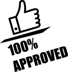 Vector Illustration 100 Percent Approved Label on white background..eps