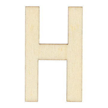 letter H of wood with wooden texture