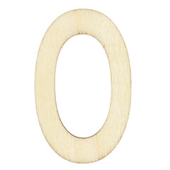 letter O of wood with wooden texture