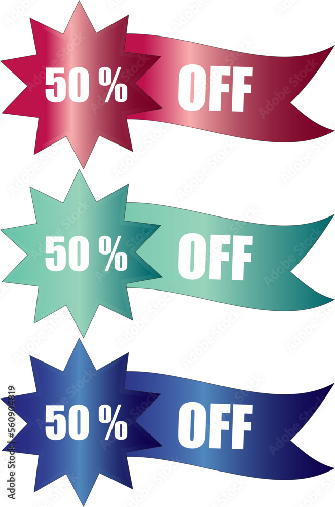Poster design price tag label red with various shape - vector on white background..eps