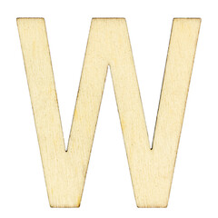 letter W of wood with wooden texture
