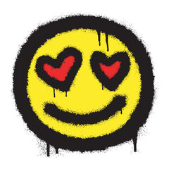 Emoticon graffiti with colorful spray paint. Vector illusration