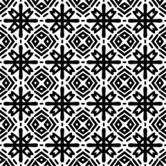 Seamless pattern of black shapes on white background.