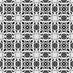 Seamless pattern of black shapes on white background.