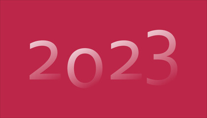 Vector 2023 new year numbers color of the year 2023 viva magenta 