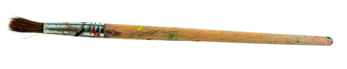 Brush for painting in paint on a white background