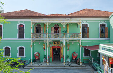 Pinang Peranakan Mansion, is a museum containing antiques and showcasing Peranakans customs, interior design and lifestyles, Malaysia - obrazy, fototapety, plakaty