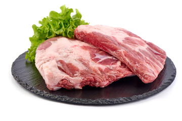 Pork ribs, isolated on white background.