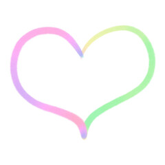 Rainbow line Heart, Valentine, signs and symbols, Hand drawn in doodle style.	