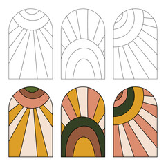 Boho style stained glass patterns printable templates - 560913663