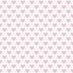 Fototapeta premium A little cute pink heart seamless pattern, Valentines day background.