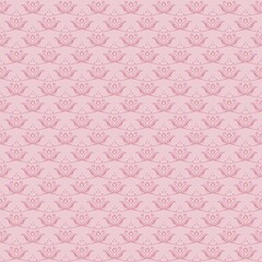 Seamless pattern with pink florals, pastel color.