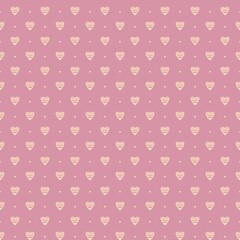 A little cute pink heart seamless pattern, Valentines day background.