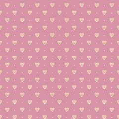 A little cute pink heart seamless pattern, Valentines day background.