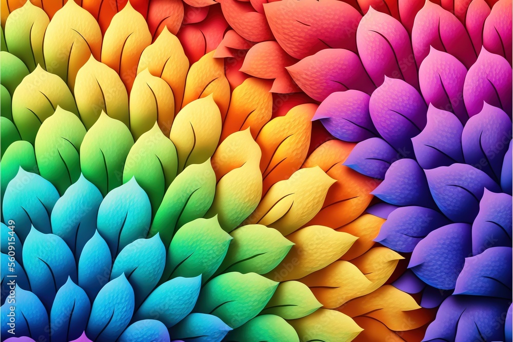 Poster a colorful flower with a rainbow center is shown in this image, it appears to be a computer generate