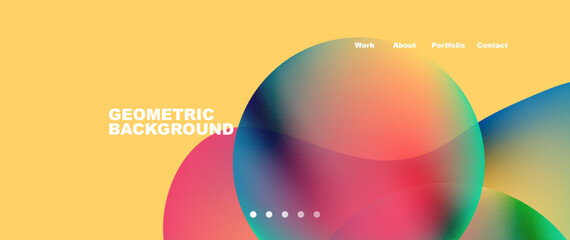 Flowing gradient colors and round elements and circles. Vector illustration for wallpaper, banner, background, leaflet, catalog, cover, flyer