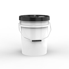 Paint bucket plastic container for mockup - obrazy, fototapety, plakaty
