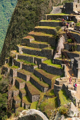 Terraces and inca stone constructions in Machu Picchu citadel. Taken on December 10th, 2022.